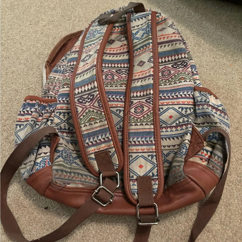 Born Brown Backpack with White Accents